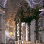 Sevärdheter/kyrkor i Rom: Peterskyrkan- Baldachhino (högaltare) av Bernini